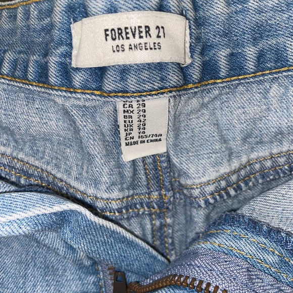 y2k blue denim shorts distressed vintage Forever 21 cute summer hipster bottoms - Picture 5 of 7